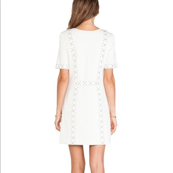 NWT Trina Turk Naomi Ivory Ponte Knit Studded Shift Dress 2 - Picture 2 of 9